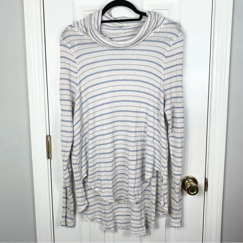 Free People Drip Thermal Cowl Neck Sweater Womens Size Large